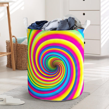 Vortex Twist Swirl Rainbow Design Laundry Basket
