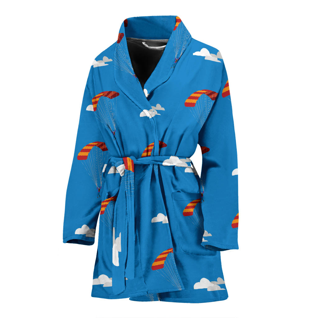 Skydiving Pattern Print Design 02 Women Bathrobe