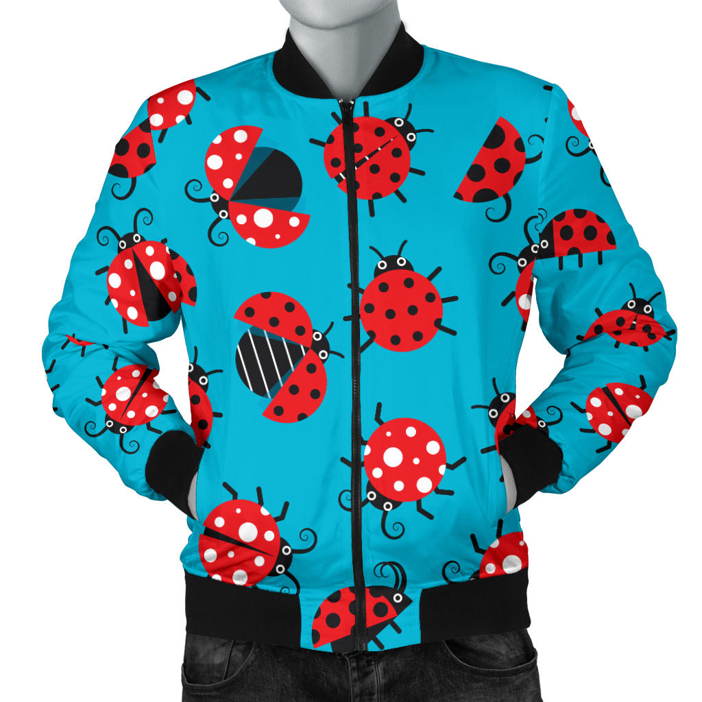 Ladybug Action Print Pattern Men Bomber Jacket