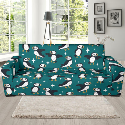 Puffin Pattern Print Design A05 Sofa Slipcover