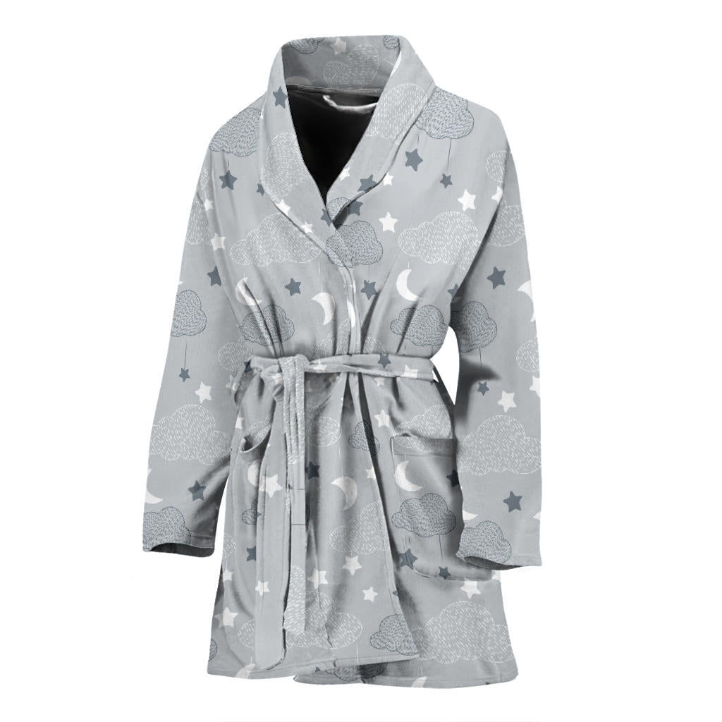 Cloud Pattern Print Design 04 Women Bathrobe