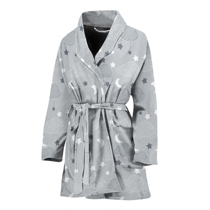 Cloud Pattern Print Design 04 Women Bathrobe