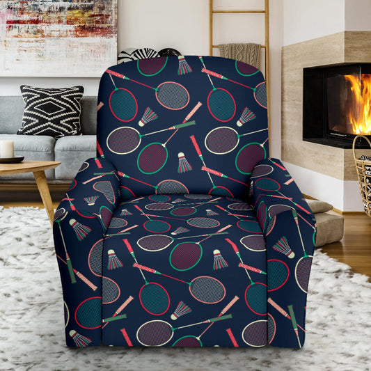 Badminton Pattern Print Design 03 Recliner Slipcover with Pocket