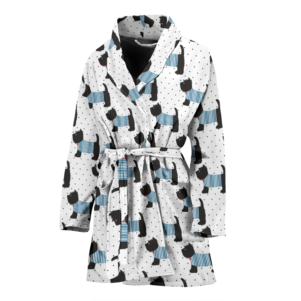 Scottish Terriers Print Design LKS3012 Women Bathrobe