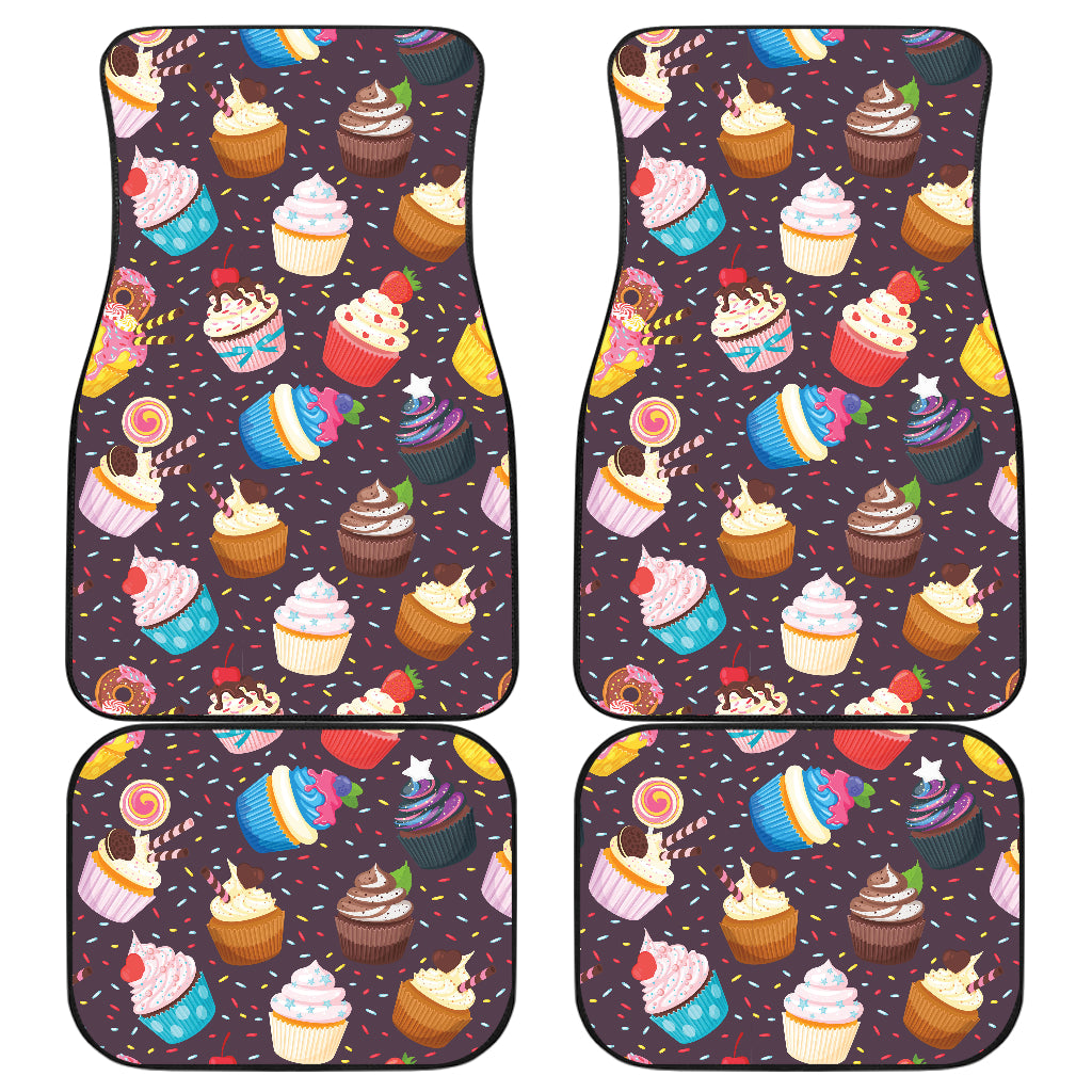 Cupcakes Party Print Pattern Car Floor Mats Front Back
