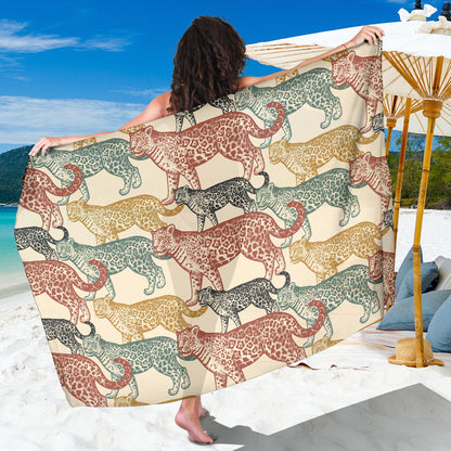 Jaguar Pattern Print Design 01 Sarong Pareo Wrap