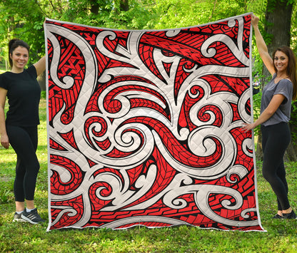 Maori Polynesian Themed Design Print Quilt Bedspread