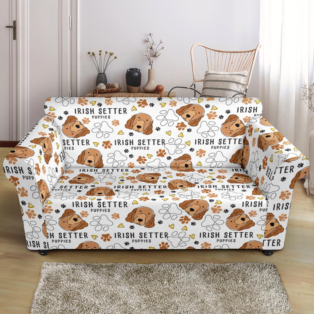 Setters Irish Print Design LKS301 Loveseat Couch Slipcover
