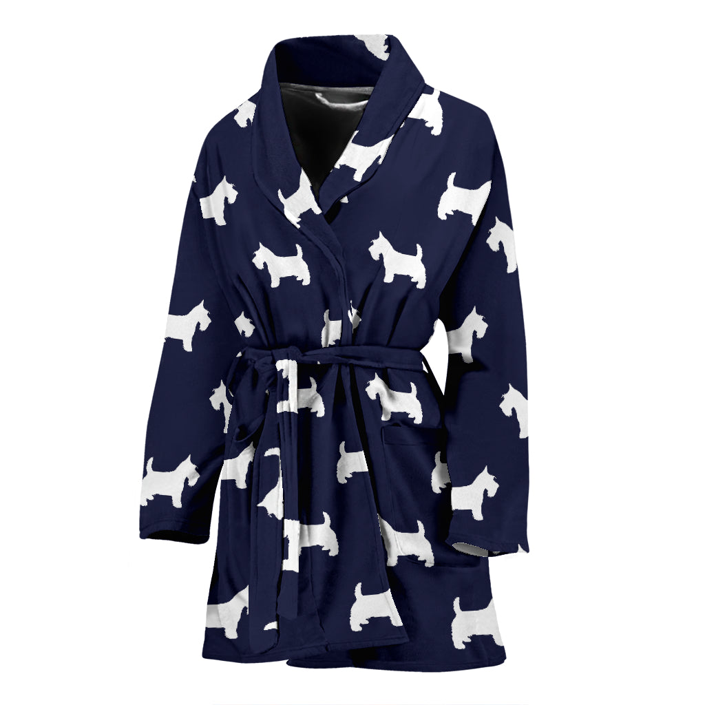 Scottish Terriers Print Design LKS3019 Women Bathrobe