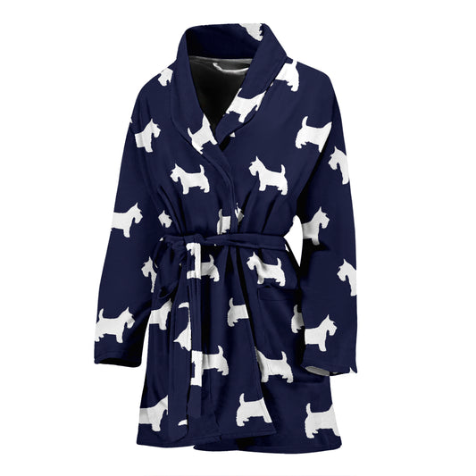 Scottish Terriers Print Design LKS3019 Women Bathrobe