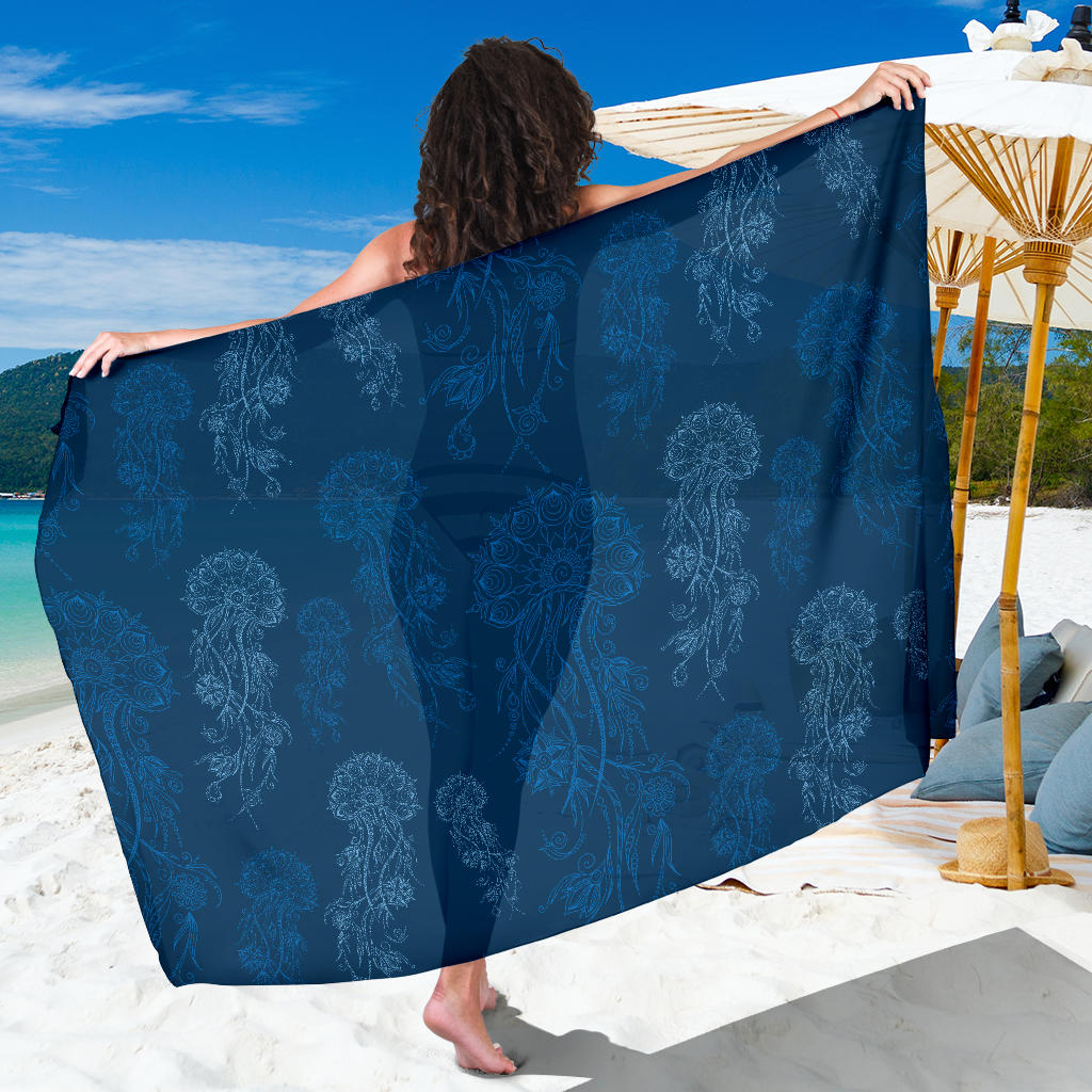 Jellyfish Pattern Print Design 01 Sarong Pareo Wrap