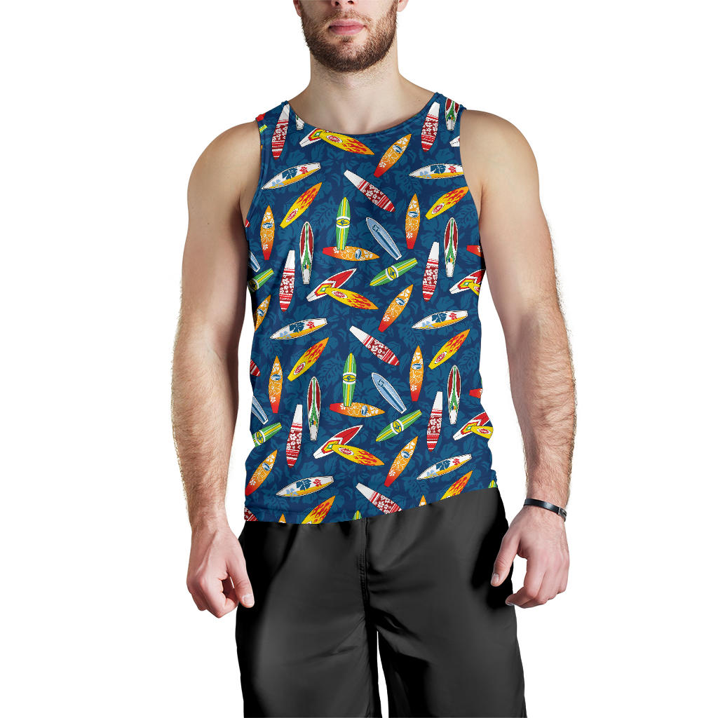 Surfboard Pattern Print Men Tank Top