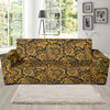 Brocade Gold Pattern Print Design 01 Sofa Slipcover