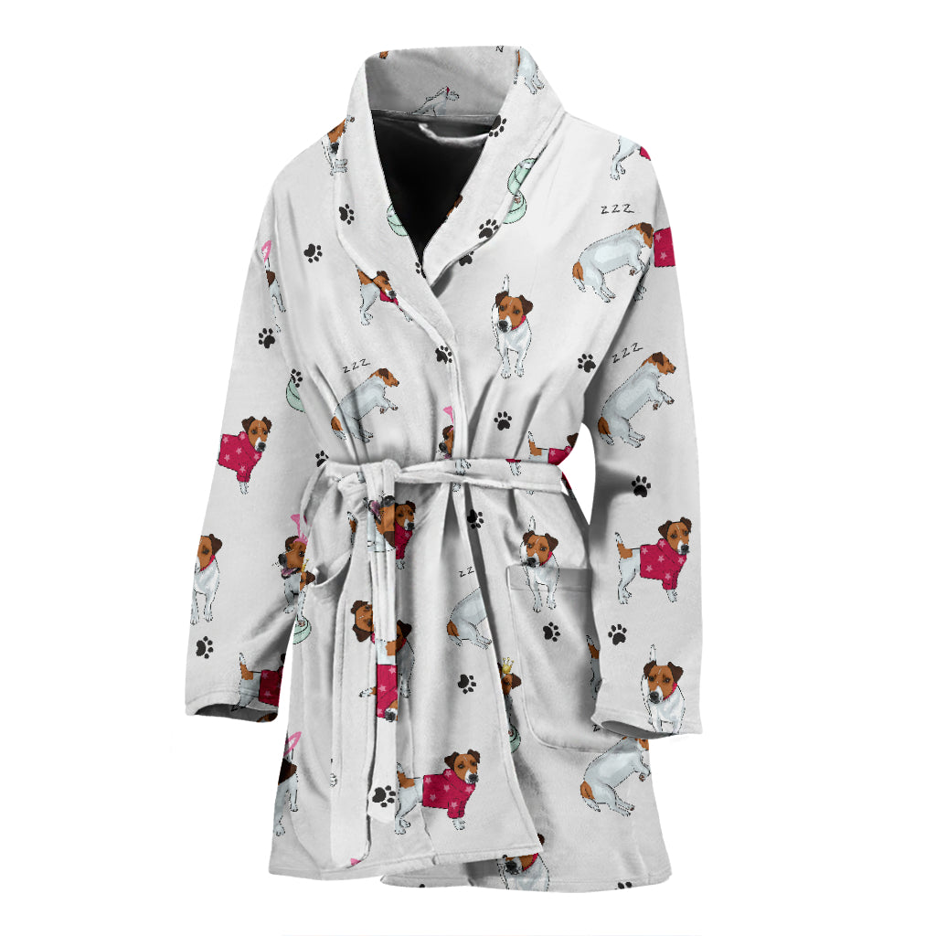 Russell Terriers Print Design LKS308 Women Bathrobe