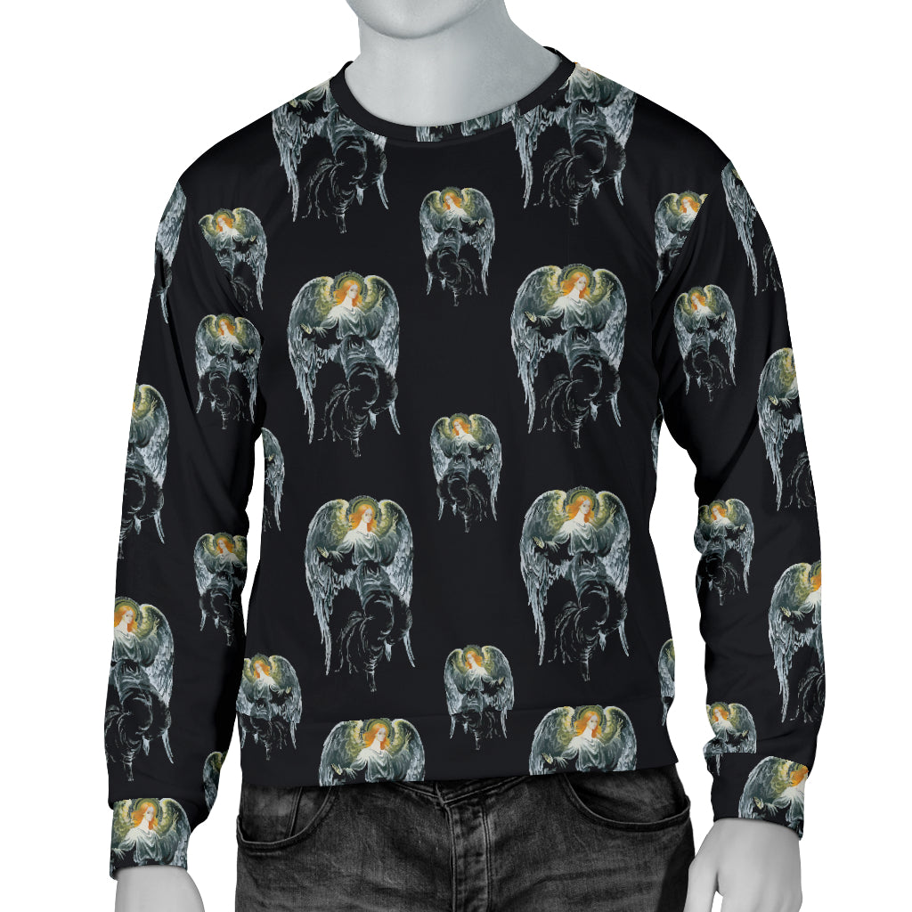 Angel with Wings Cute Design Print Men Long Sleeve Sweatshirt