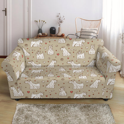 Scottish Terriers Print Design LKS3017 Loveseat Couch Slipcover