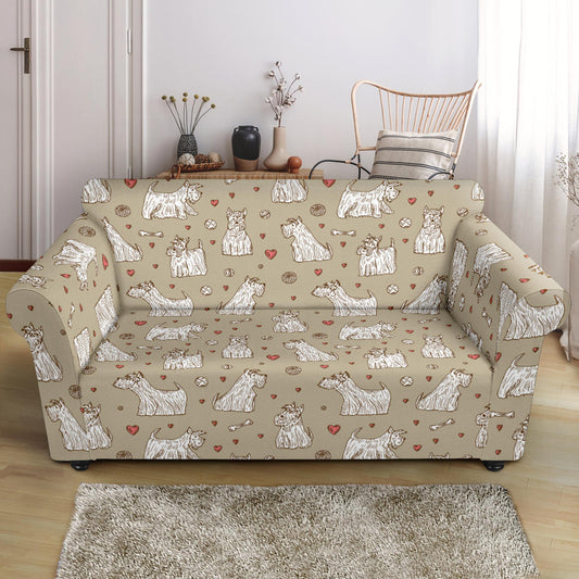 Scottish Terriers Print Design LKS3017 Loveseat Couch Slipcover