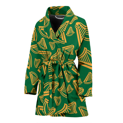 Harp Pattern Print Design 03 Women Bathrobe