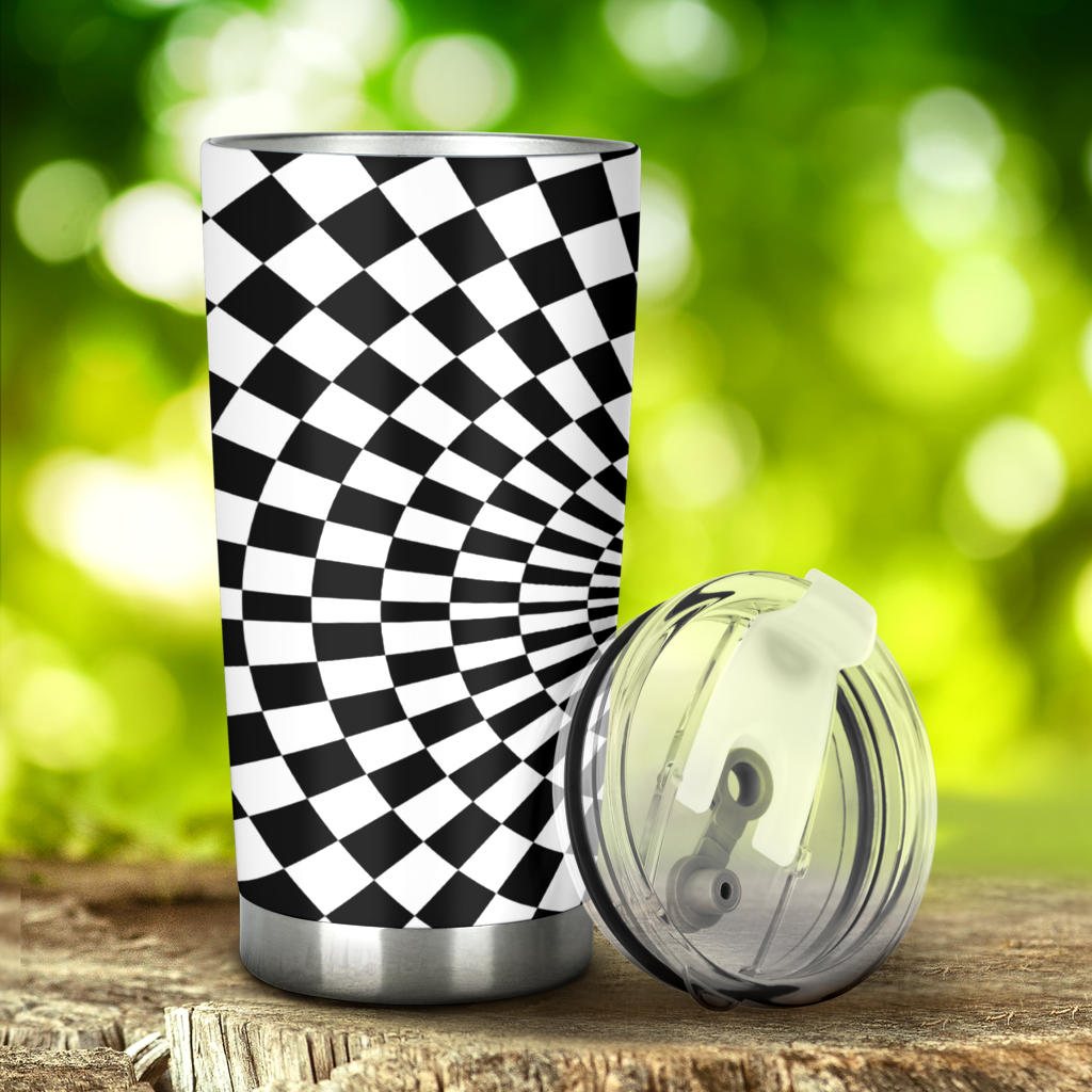 Checkered Flag Optical illusion Tumbler
