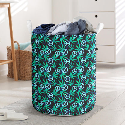 Peace Sign Themed Design Print Laundry Basket