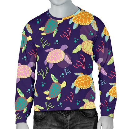 Sea Turtle Color Smile Men Long Sleeve Sweatshirt