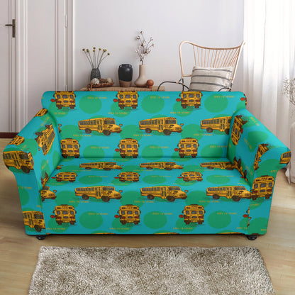 School Bus Print Design LKS308 Loveseat Couch Slipcover