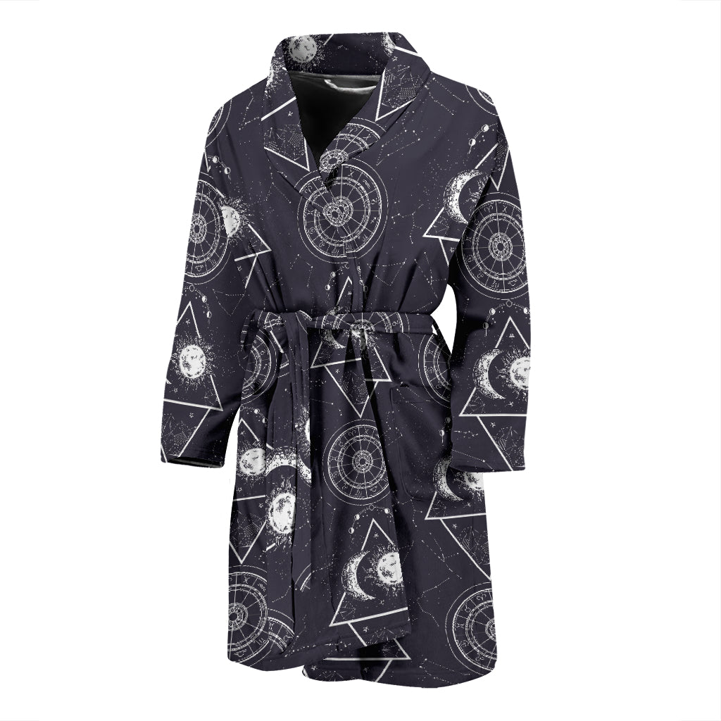 Sun Moon Print Design LKS309 Men Bathrobe