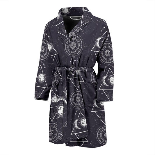 Sun Moon Print Design LKS309 Men Bathrobe