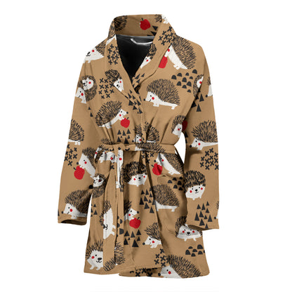 Hedgehog Print Design LKS403 Women Bathrobe