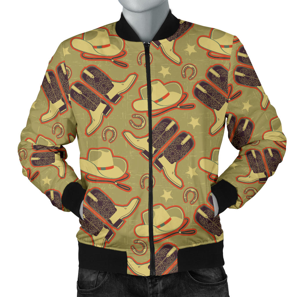 Western Cowboy Themed Men Bomber Jacket