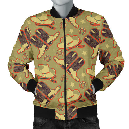 Western Cowboy Themed Men Bomber Jacket