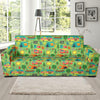 Camping Camper Pattern Print Design 04 Sofa Slipcover