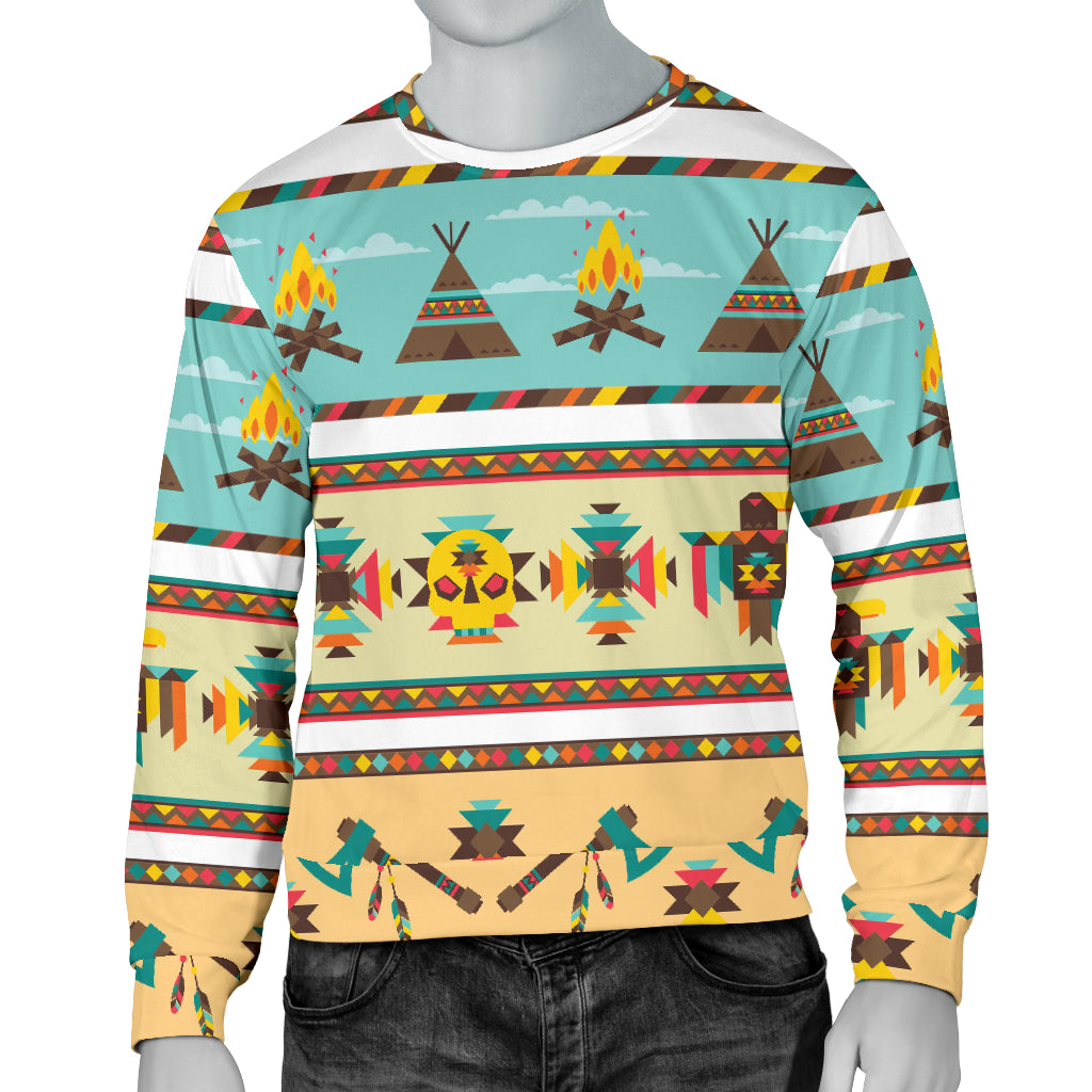 American indian Life Pattern Men Long Sleeve Sweatshirt
