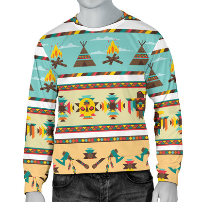 American indian Life Pattern Men Long Sleeve Sweatshirt