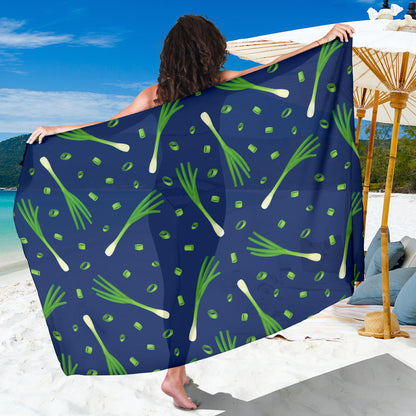 Leek Pattern Print Design 02 Sarong Pareo Wrap