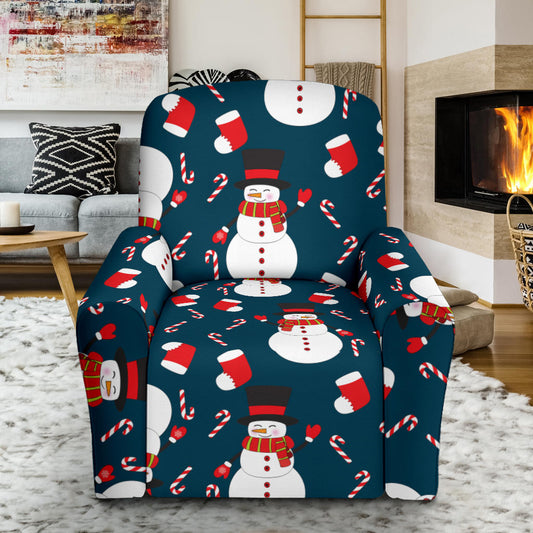 Snowman Print Design LKS301 Recliner Slipcover with Pocket