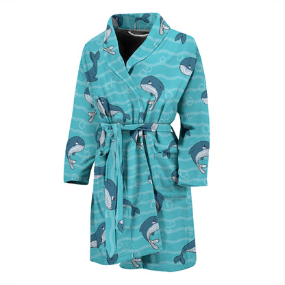 Whale Print Design LKS303 Men Bathrobe