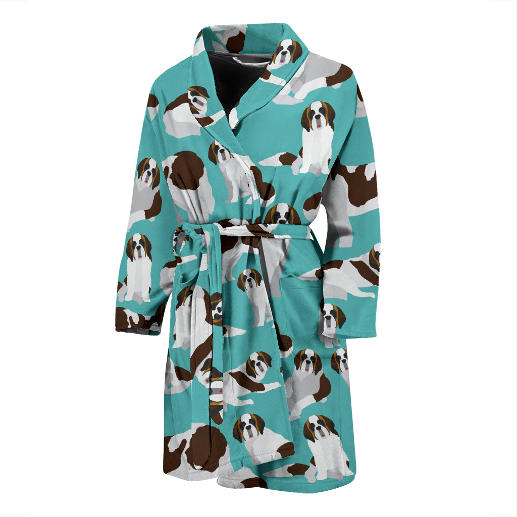 St Bernards Print Design LKS302 Men Bathrobe