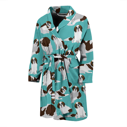 St Bernards Print Design LKS302 Men Bathrobe