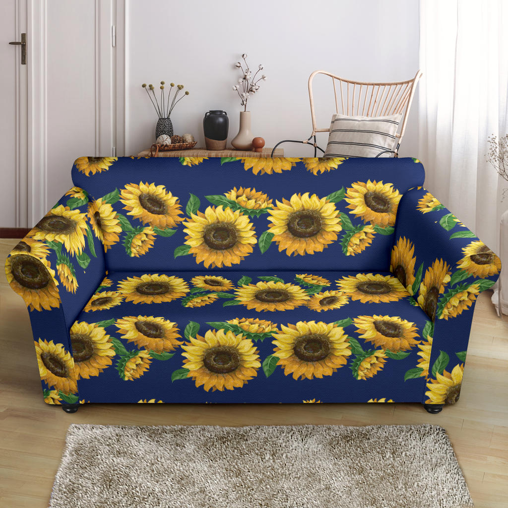 Sunflower Print Design LKS307 Loveseat Couch Slipcover