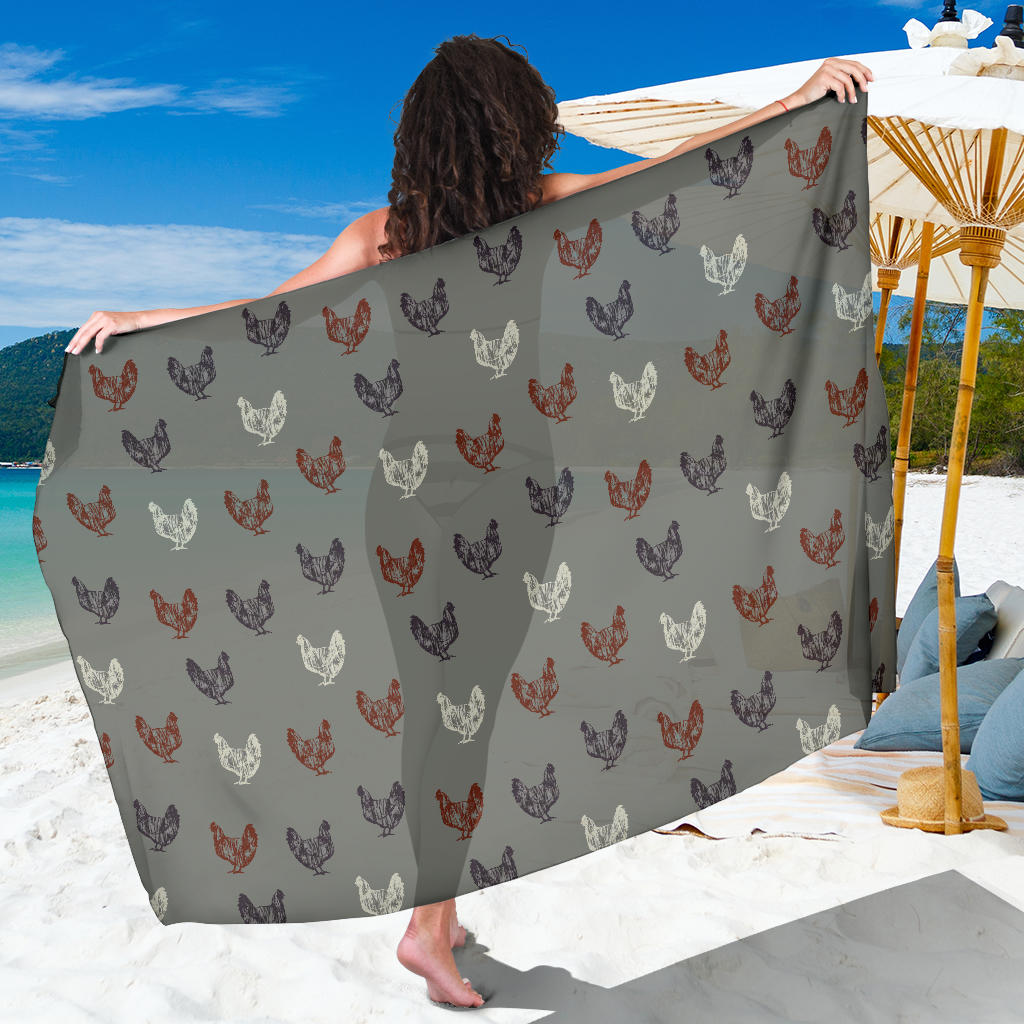 Chicken Pattern Print Design 01 Sarong Pareo Wrap