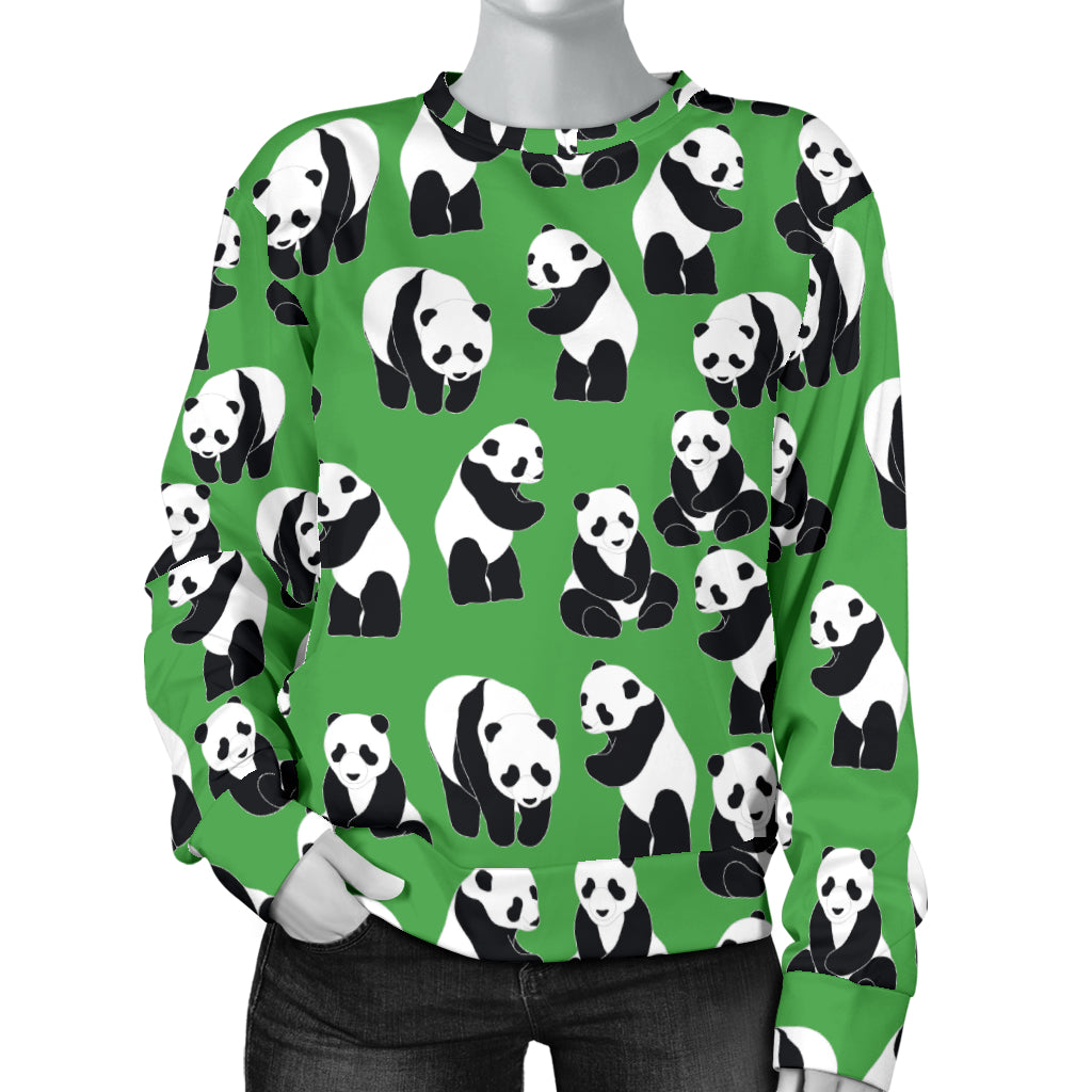 Panda Bear Pattern Themed Print Women Long Sleeve Sweatshirt