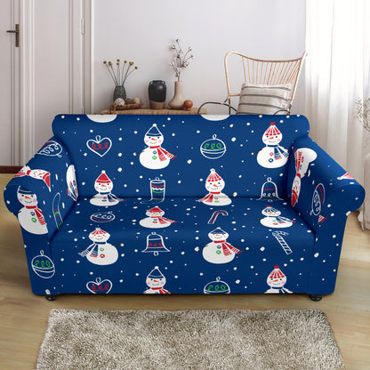 Snowman Print Design LKS306 Loveseat Couch Slipcover