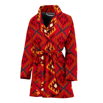 Aztec Pattern Print Design 06 Women Bathrobe