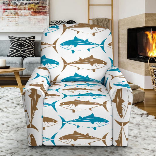 Tuna Fish Print Design LKS301 Recliner Slipcover with Pocket