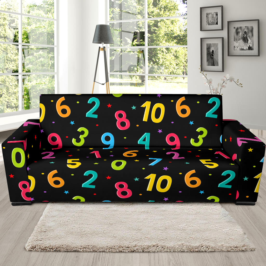 Number Pattern Print Design A04 Sofa Slipcover