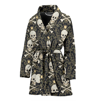 Skull King Print Design LKS307 Women Bathrobe