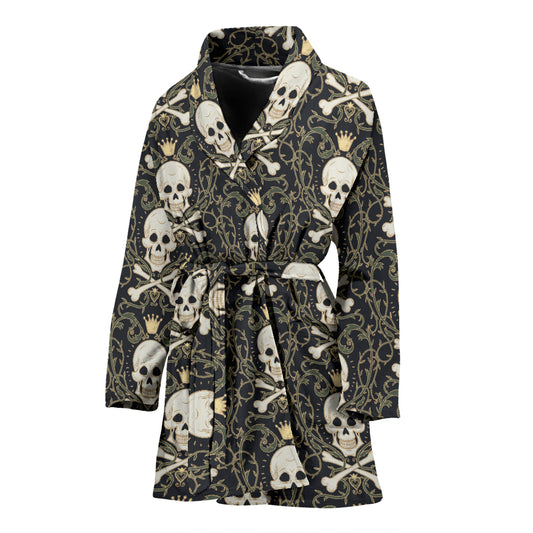 Skull King Print Design LKS307 Women Bathrobe