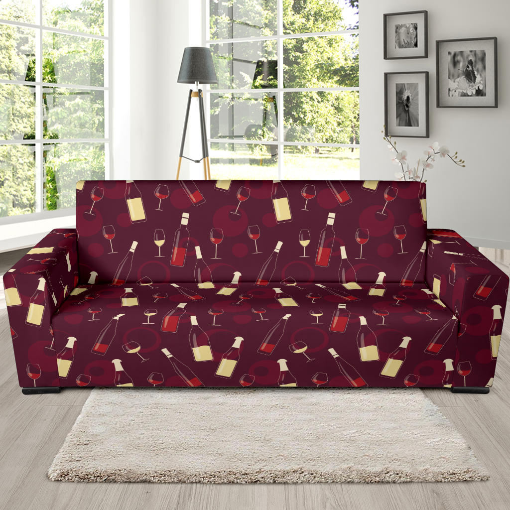 Wine Themed Print Design LKS302 Sofa Slipcover