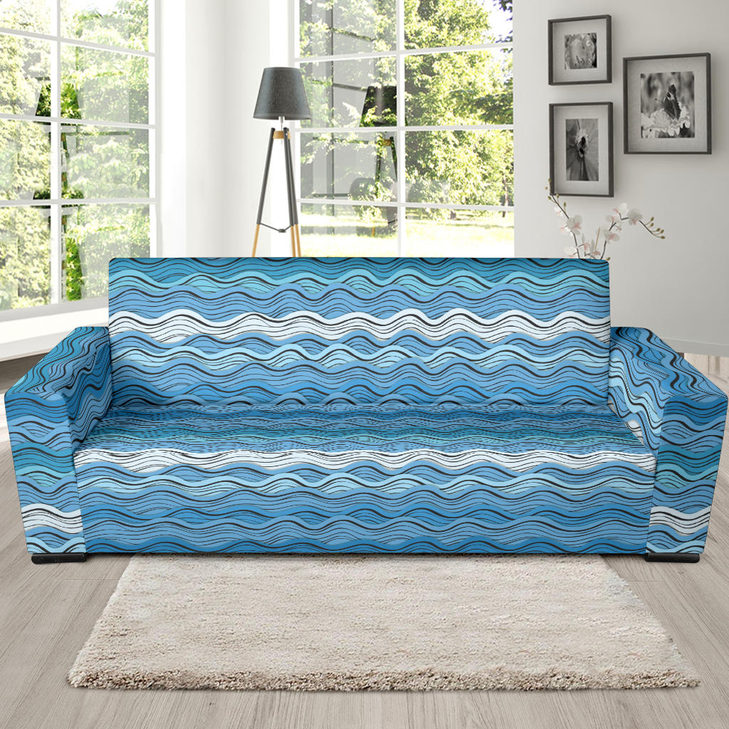 Wave Print Design LKS301 Sofa Slipcover